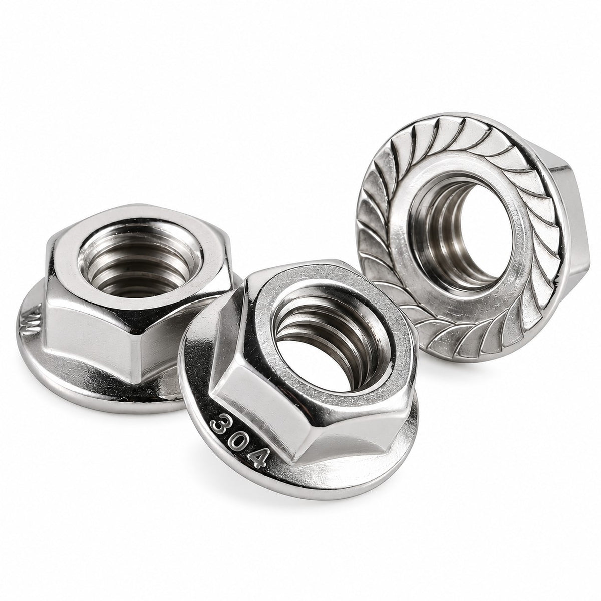Serrated Flange Nuts – A2 Stainless Steel – M4 to M12
