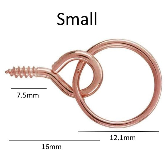 Picture Screw Split Rings – Copper Plated