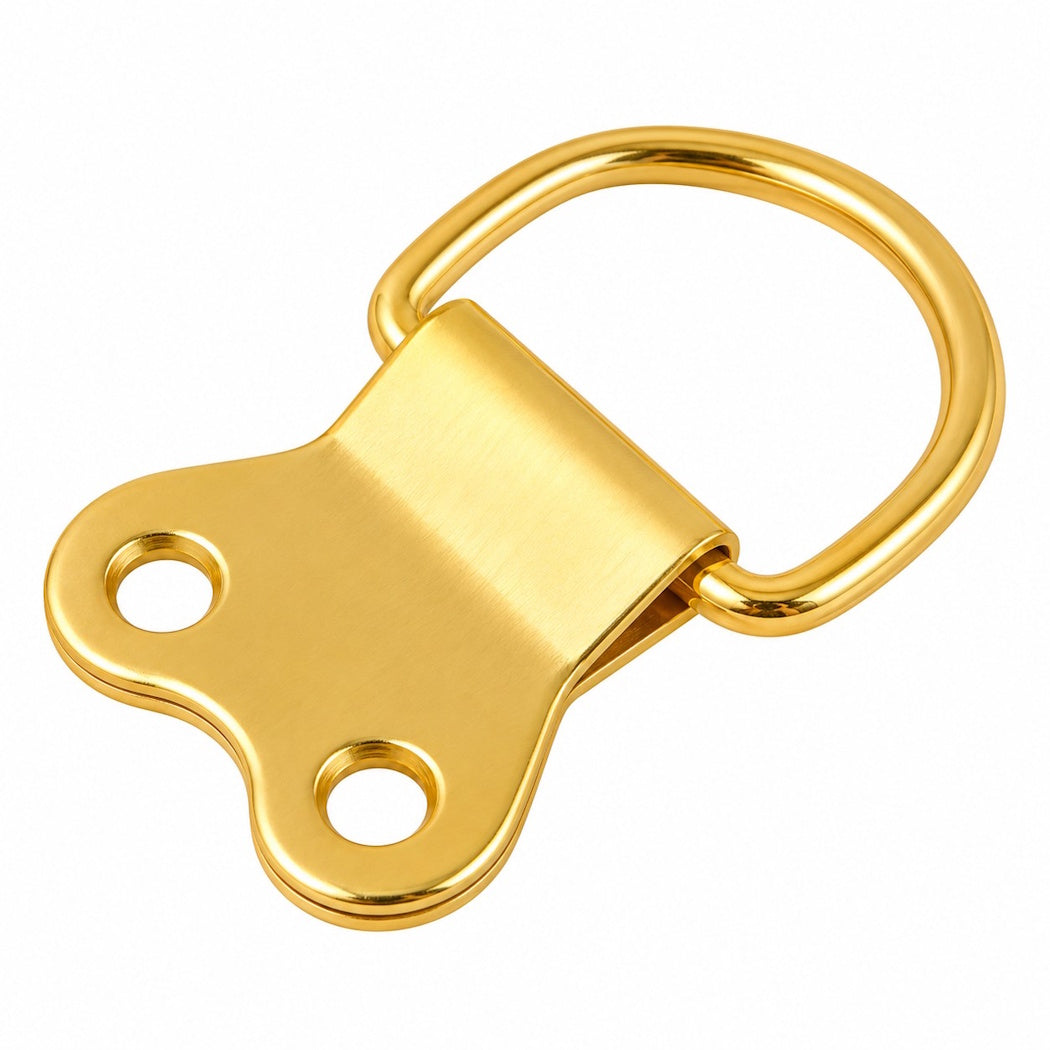 Large D Rings – Electro Brass Plated – 38 x 23mm