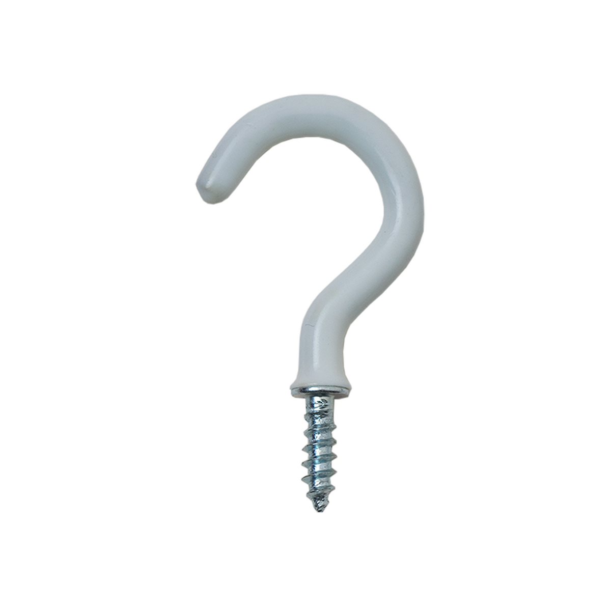 Shouldered Cup Hooks – White PVC Coated