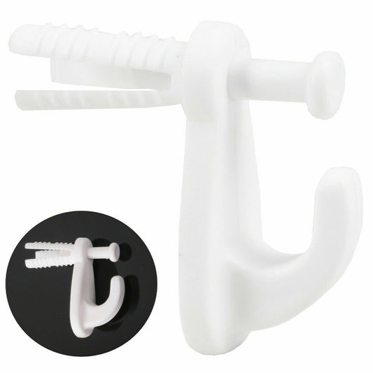 Knock-In Hooks For Cavity Walls, Hollow Walls & Doors, White Plastic