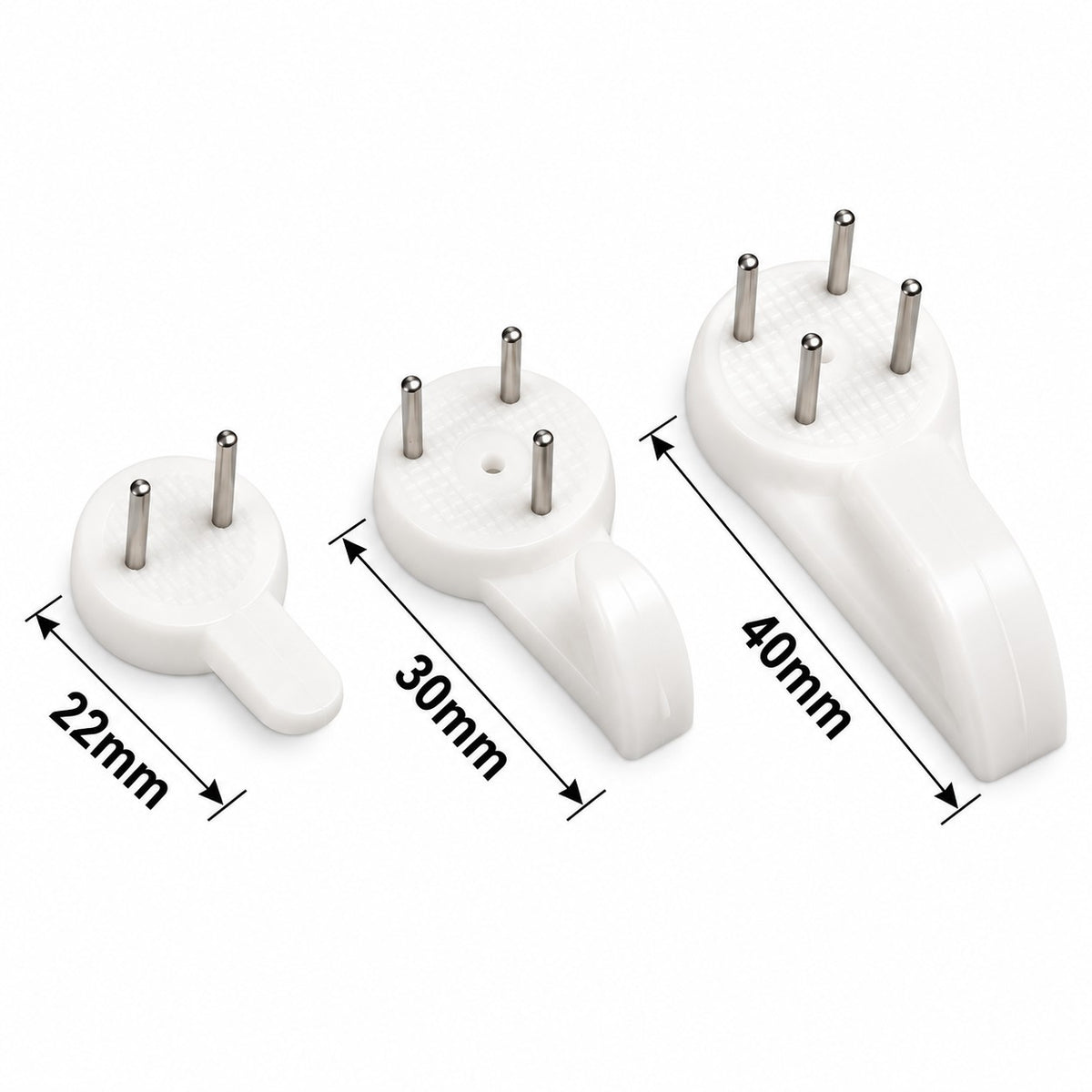 Hardwall Picture Hook White 22mm, 30mm or 40mm - 100 Pack