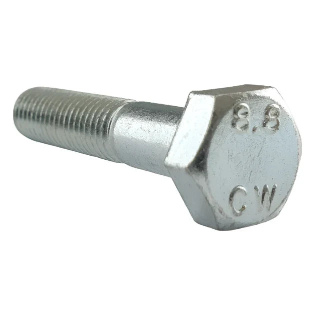 M4 Hexagon Head Part Threaded Bolts, Bright Zinc Plated, High Tensile 8.8, DIN 931