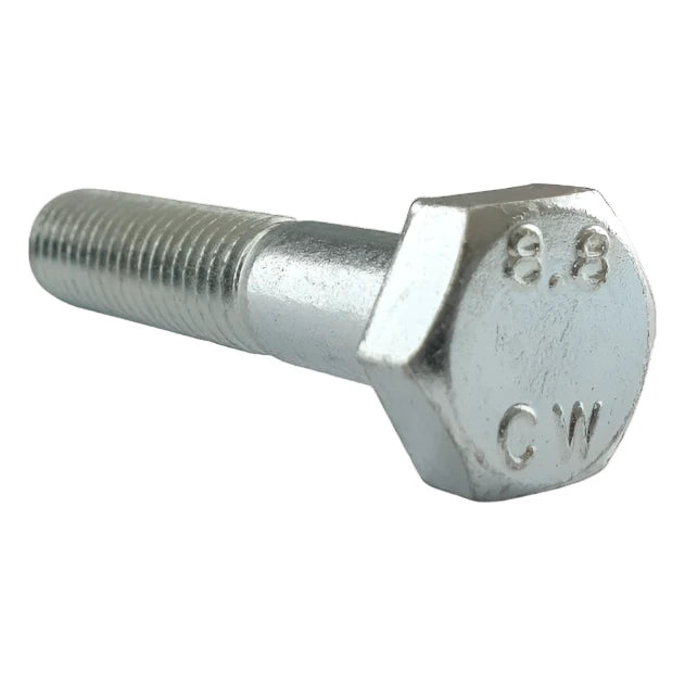 M10 Hexagon Head Part Threaded Bolts, Bright Zinc Plated, High Tensile 8.8, DIN 931