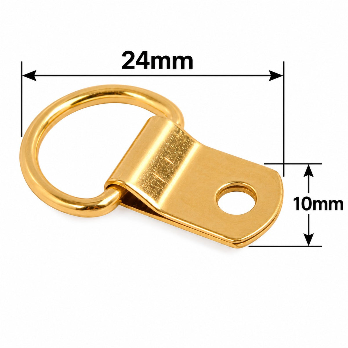 Small D Rings – Electro Brass Plated – 24 x 10mm