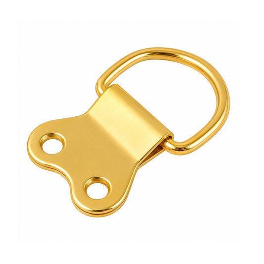 Large D Rings – Electro Brass Plated – 38 x 23mm
