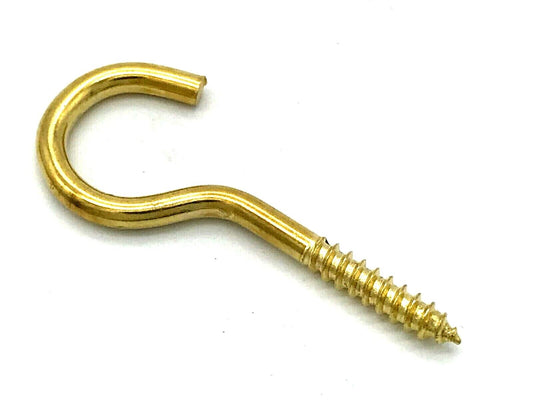 Screw In Hooks Brass Plated