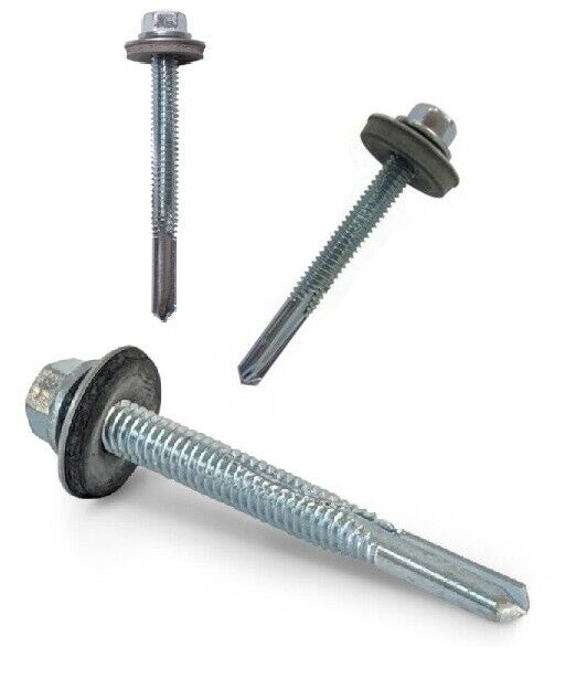 Heavy Section Self-Drilling Tek Screws C/W 16mm EPDM Washer